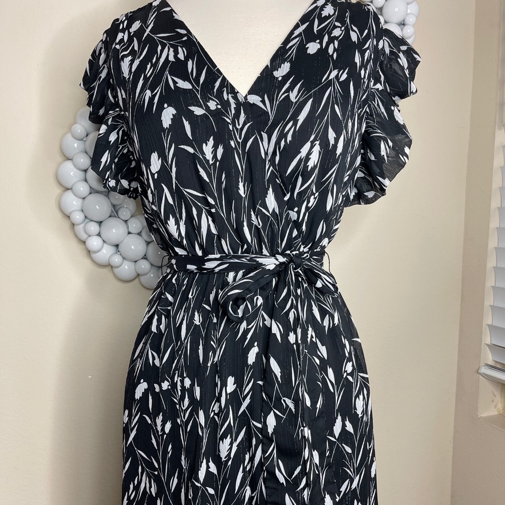 SAM EDELMAN VNECK WRAP FLORAL MAXI DRESS